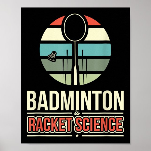 Poster Badminton é ciência de raquete (Frente)