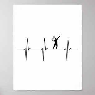 Poster Badminton Ecg Frequência De Pulso Do Pulso Do Puls