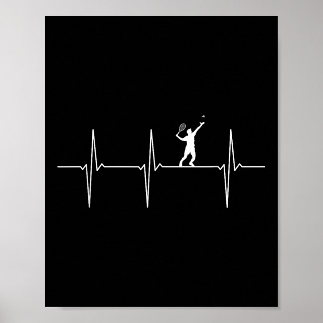 Poster Badminton Ecg Frequência Do Pulso Do Pulso Do Puls (Frente)