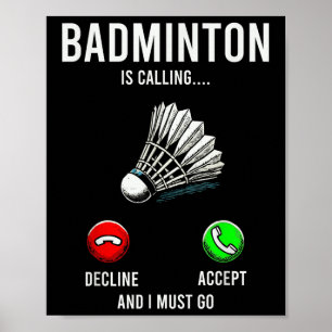 Poster Badminton Está Chamando De Rejeição Aceitar Divers