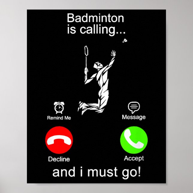 Poster Badminton Está Ligando (Frente)