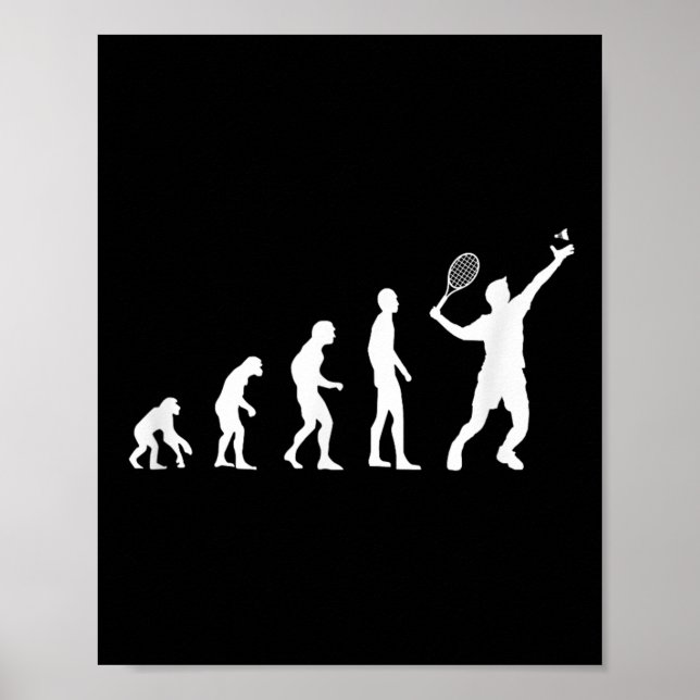 Poster Badminton Evolution Engraçado (Frente)