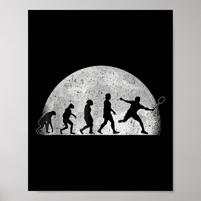 Poster Badminton Evolution - Moon Badminton Player  (Frente)