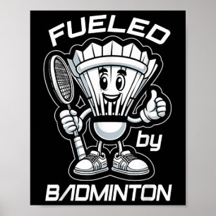 Poster Badminton Forever Cartoon Shuttle E Racket Graph