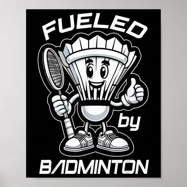 Poster Badminton Forever Cartoon Shuttle E Racket Graph (Frente)