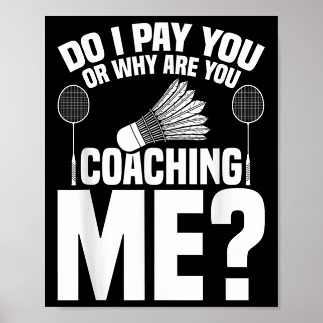 Poster Badminton Game Coaching Shuttle Player Badminton (Frente)