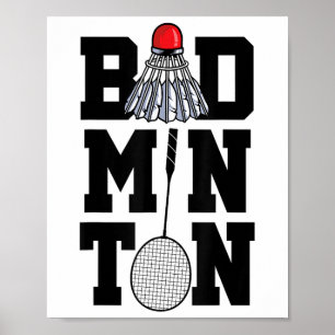 Poster Badminton Gráfico Jogador de Badminton Peteca Espo