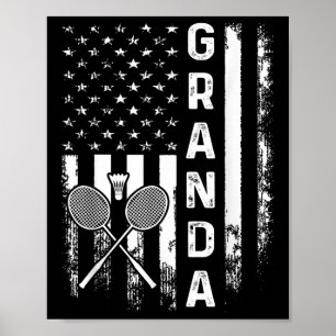Poster Badminton Granda American Flag Natais vintages X