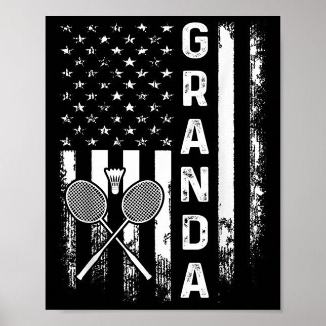 Poster Badminton Granda American Flag Natais vintages X (Frente)