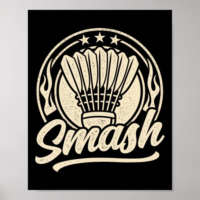 Poster Badminton Graphic Badminton Player Shuttle Sports (Frente)