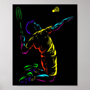 Poster Badminton Graphic Badminton Player Shuttle Sports