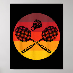 Poster Badminton Graphic Badminton Player Shuttle Sports