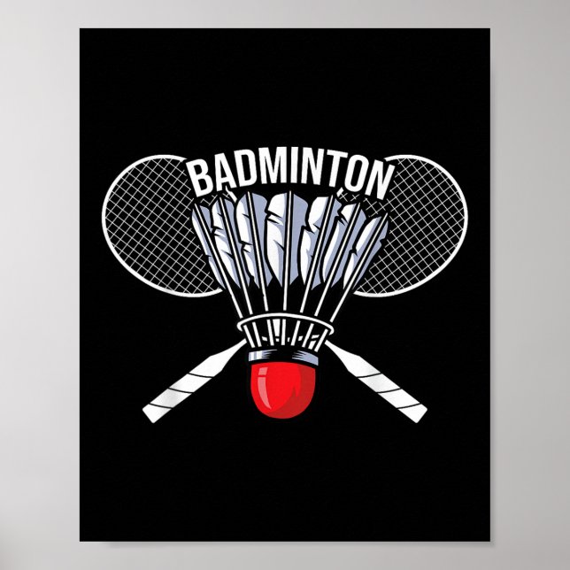 Poster Badminton Graphic Badminton Player Shuttle Sports (Frente)