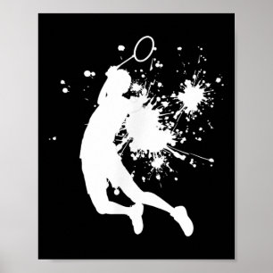 Poster Badminton Jogador de Badminton Masculino Squash Vo