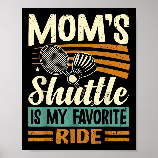 Poster Badminton Mães Shuttle - Crianças Que Amam A Mãe (Frente)
