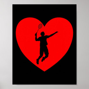 Poster Badminton Player Hearny Engraçado Badminton Para H