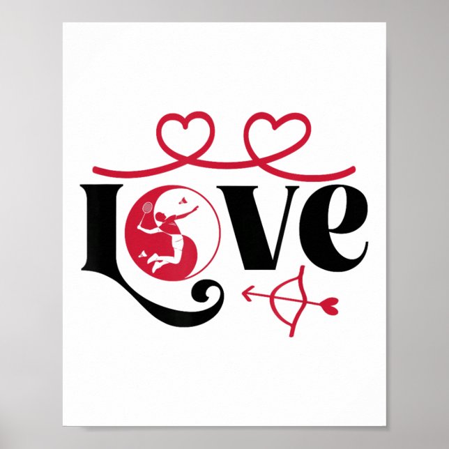 Poster Badminton-player Jogo Shuttle Yin-yang-love Badmin (Frente)