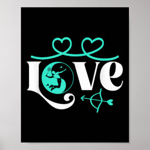Poster Badminton-player Jogo Shuttle Yin-yang-love Badmin