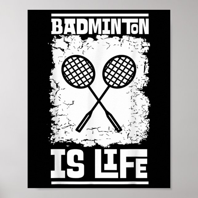 Poster Badminton Player - Racket Shuttle Badminton  (Frente)