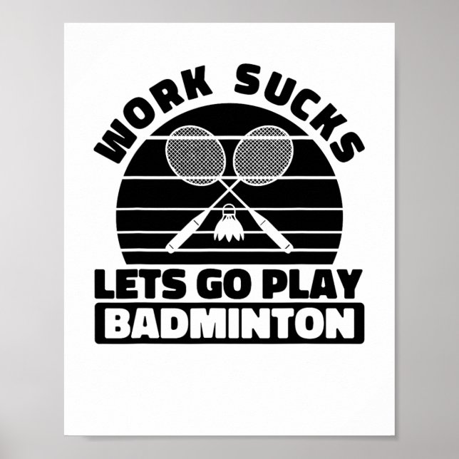Poster Badminton Player Racket - Tribunal da Equipe Racqu (Frente)