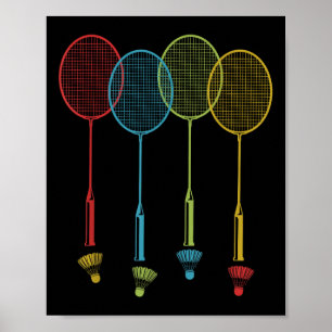 Poster Badminton Player Team Shuttle Coach Matar Badminto