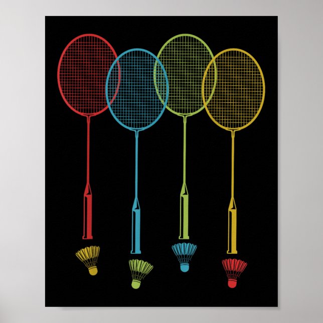 Poster Badminton Player Team Shuttle Coach Matar Badminto (Frente)