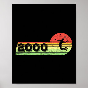 Poster Badminton-player Vintage 2000 Birthday Shuttle Bad