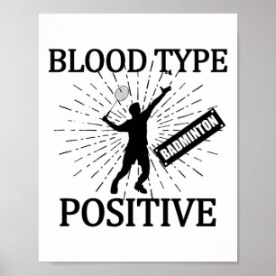Poster Badminton Positive Shuttle Court Game Sport Badmin