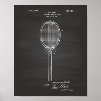 Póster Badminton Racket 1925 Patent Art Chalkboard