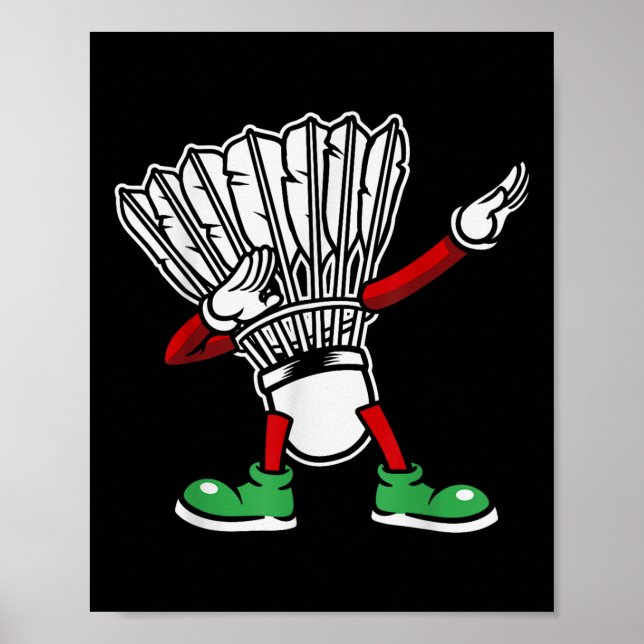 Poster Badminton Racket Dabbing Shuttle Player Badminton (Frente)