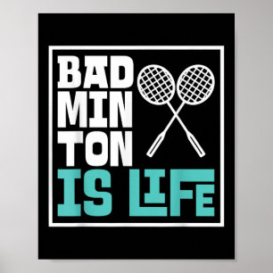 Poster Badminton Racket - Jogador de Badminton engraçado
