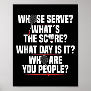 Poster Badminton Racket Serve Shuttle Player Badminton Pl