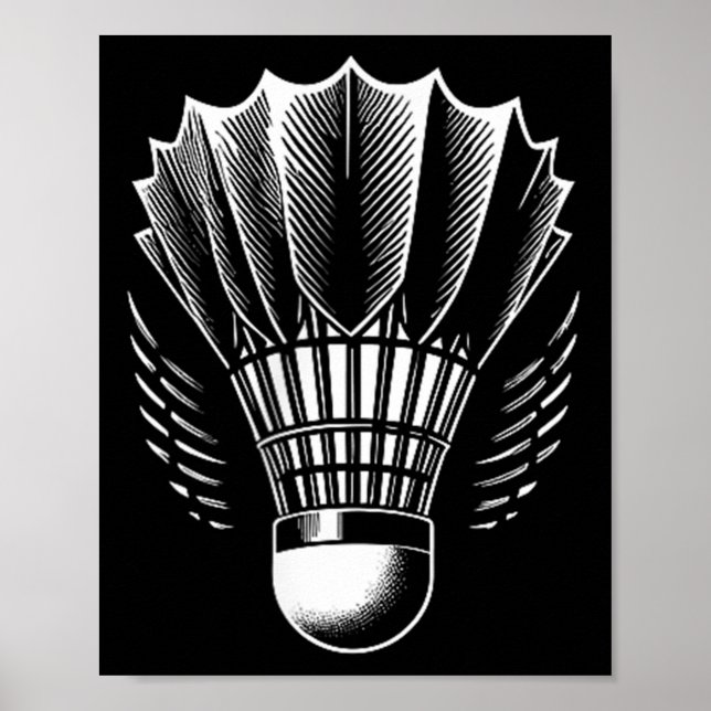 Poster Badminton Shuttle Badminton Minimalista (Frente)