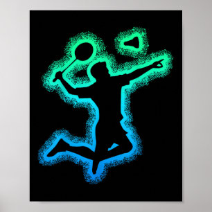 Poster Badminton Shuttle Crianças Jovens Homens