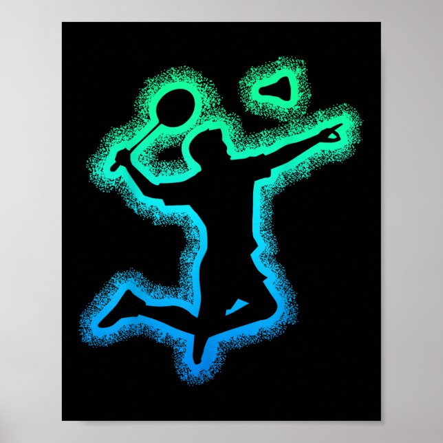 Poster Badminton Shuttle Crianças Jovens Homens (Frente)