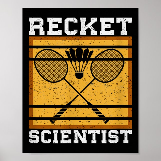 Poster Badminton Shuttle Racket Badminton Player  (Frente)