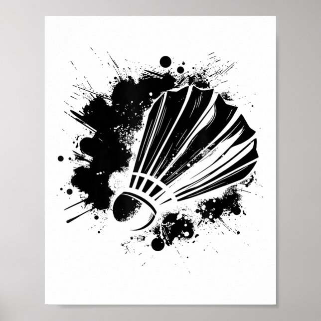 Poster Badminton Shuttle Racket Sports (Frente)