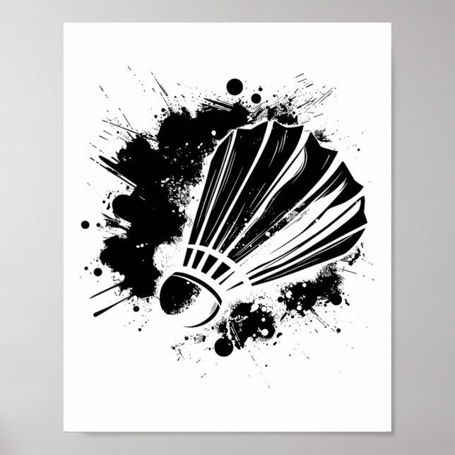 Poster Badminton Shuttle Racket Sports (Frente)