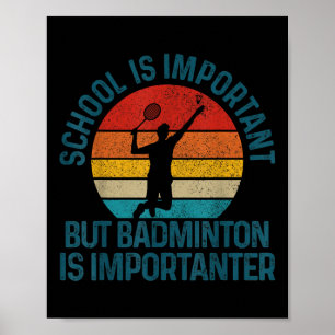 Poster Badminton Shuttle Vintage Slogan Engraçado Present