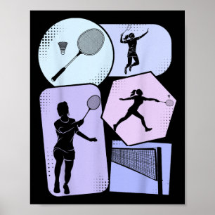 Poster Badminton Shuttle Women Girls