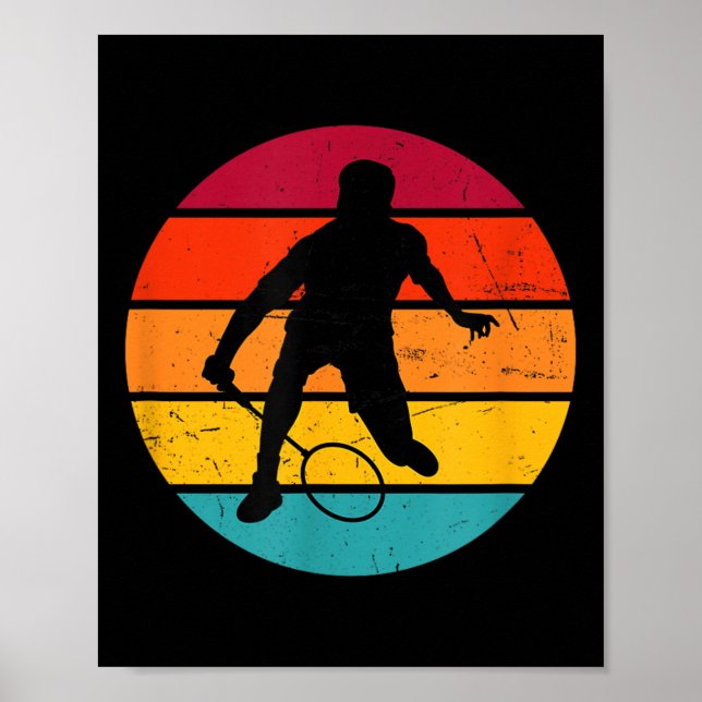 Poster Badminton Squash Shuttle Womens Badminton Player (Frente)
