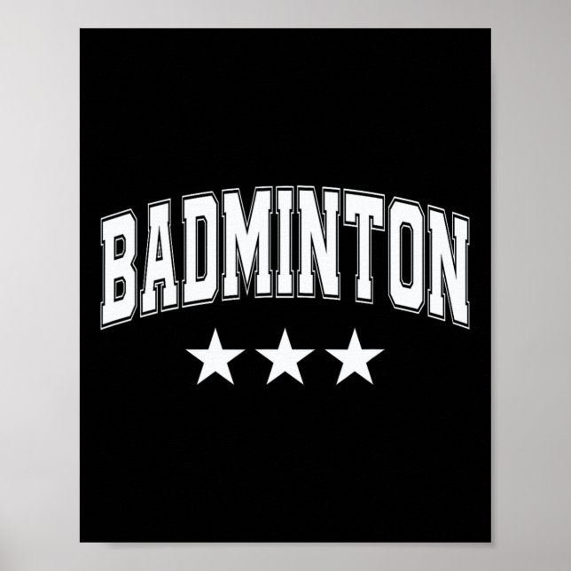 Poster Badminton Todas as Estrelas Brancas Clicam em Text (Frente)