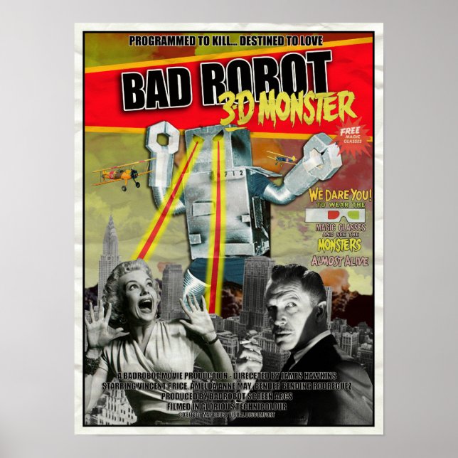 Poster BADROBOT 3D B-Movie (Frente)