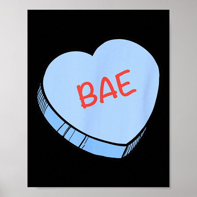 Poster “bae” Conversation Hearts Valentine’s Day  (Frente)