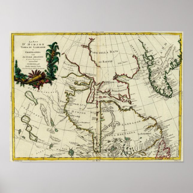 Póster Baffin Bay Atlântico Norte (Frente)