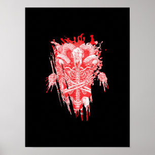 Poster Bafoma Satânico Da Igreja Da Satã Todos Os Capuz