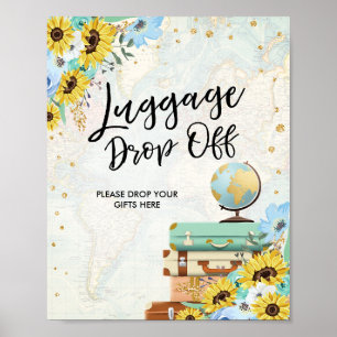 Poster Bagagem Descartar Viagem de Aventura Azul