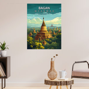 Poster Bagan, Myanmar: Uma Tapeçaria Atemporal