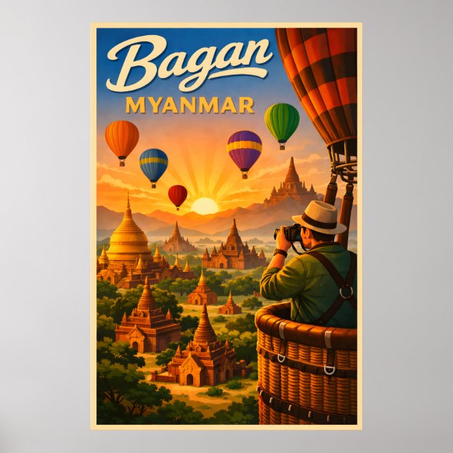 Poster Bagan Myanmar - Viagens Antigas  (Frente)