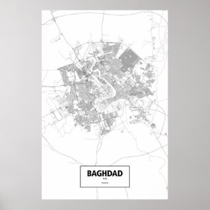 Póster Bagdade, Iraque (preto no branco)